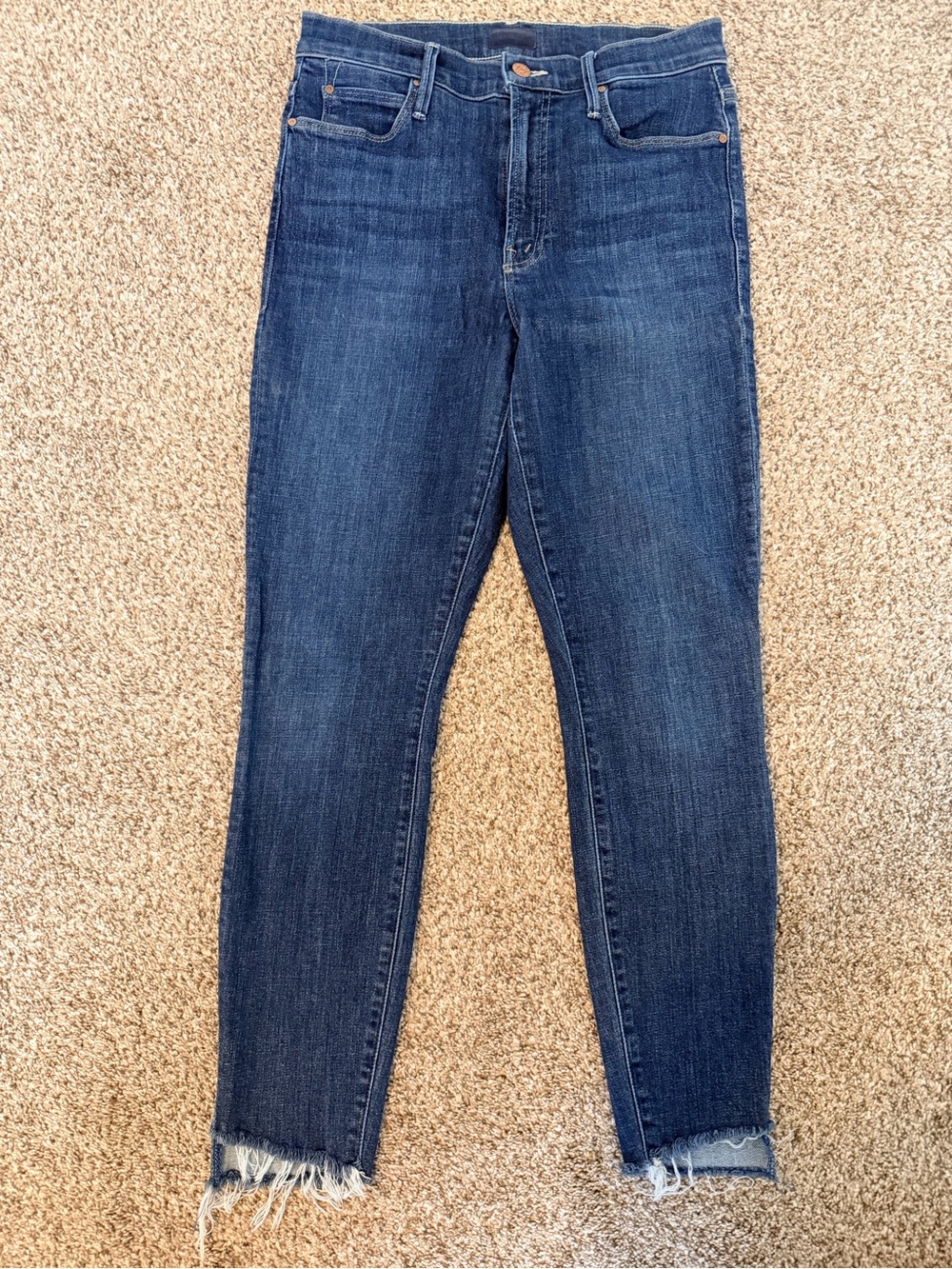 MOTHER High-Rise Cropped Skinny Jeans The Stunner Ankle Step One Fell Sweep